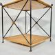 Wrought iron coffee table and braided wicker 50s-60s