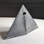 Geometric ceramic vase, mixed clay in IKEBANA & brutalist style