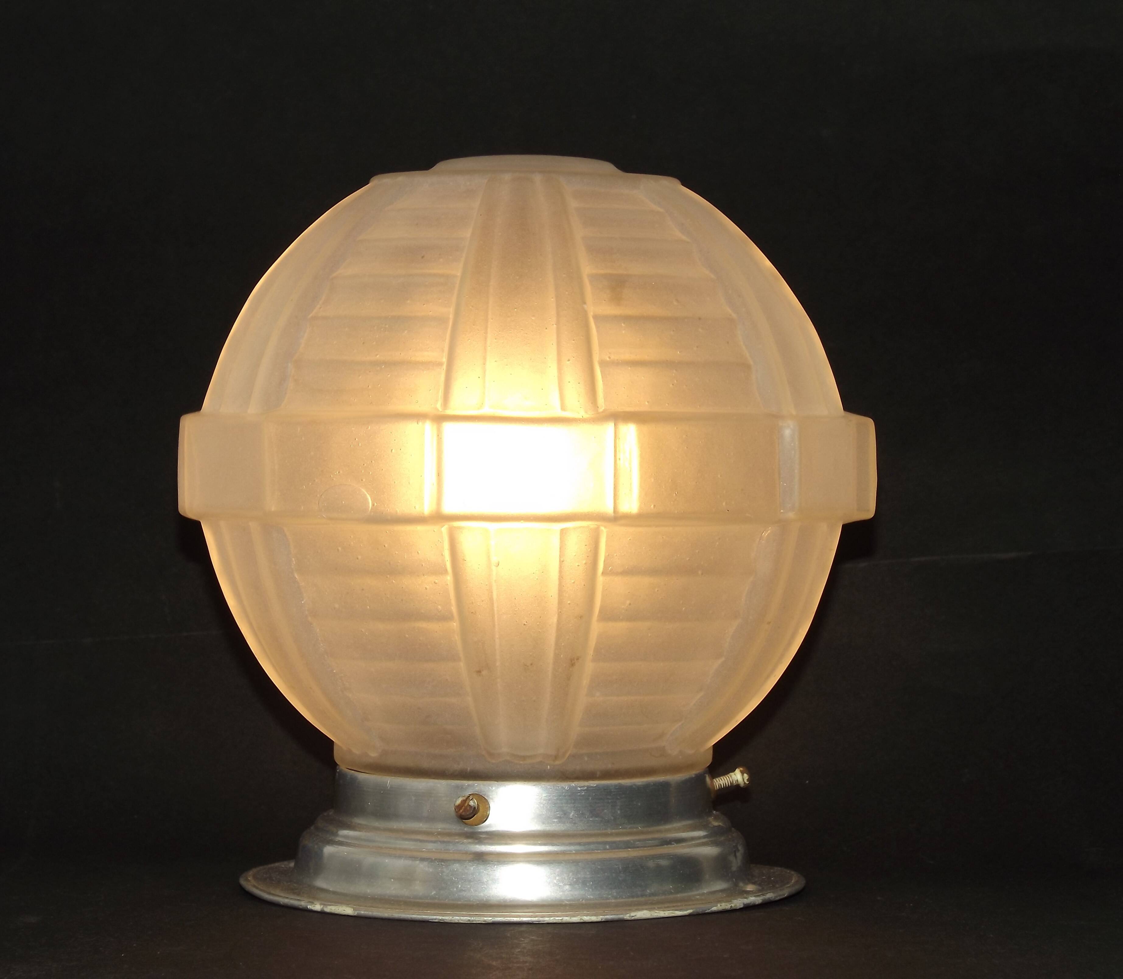 Art Deco ceiling light in glass and metal