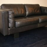 Black leather sofa from Denmark