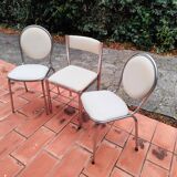 CIVIC Made in France Trio of vintage 1970s Medallion chairs