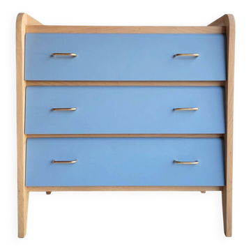 Commode vintage bleu gris années 60 s