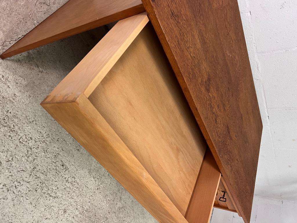 Vintage desk with rolling doors