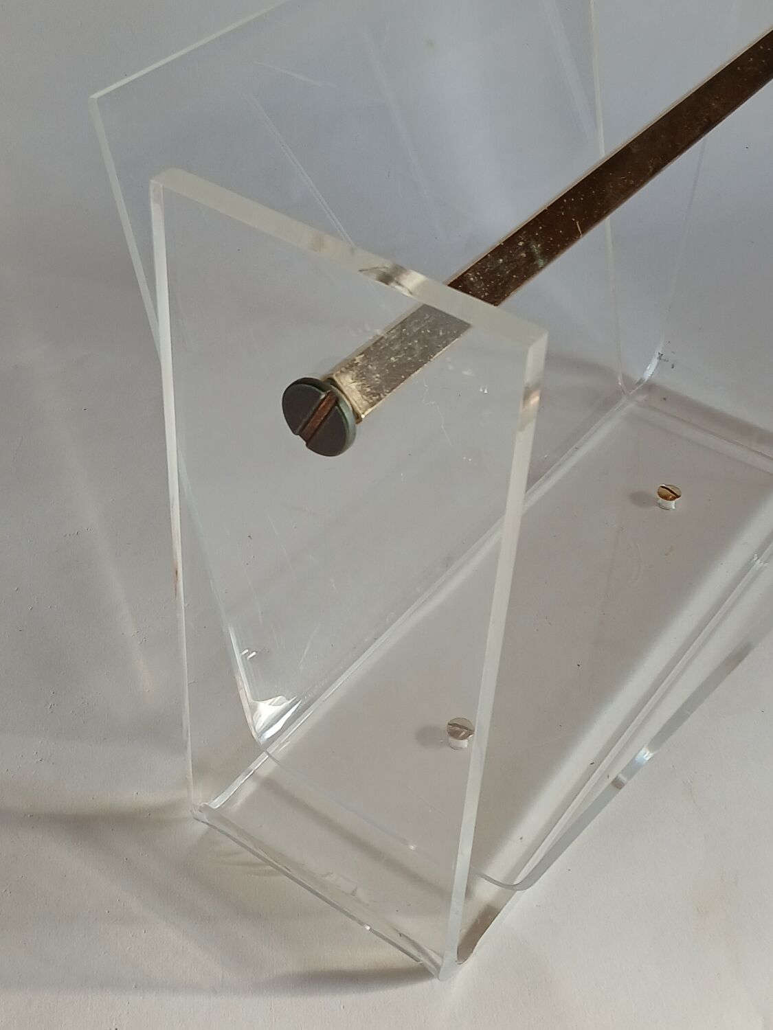 Acrylic magazine rack by David Lange