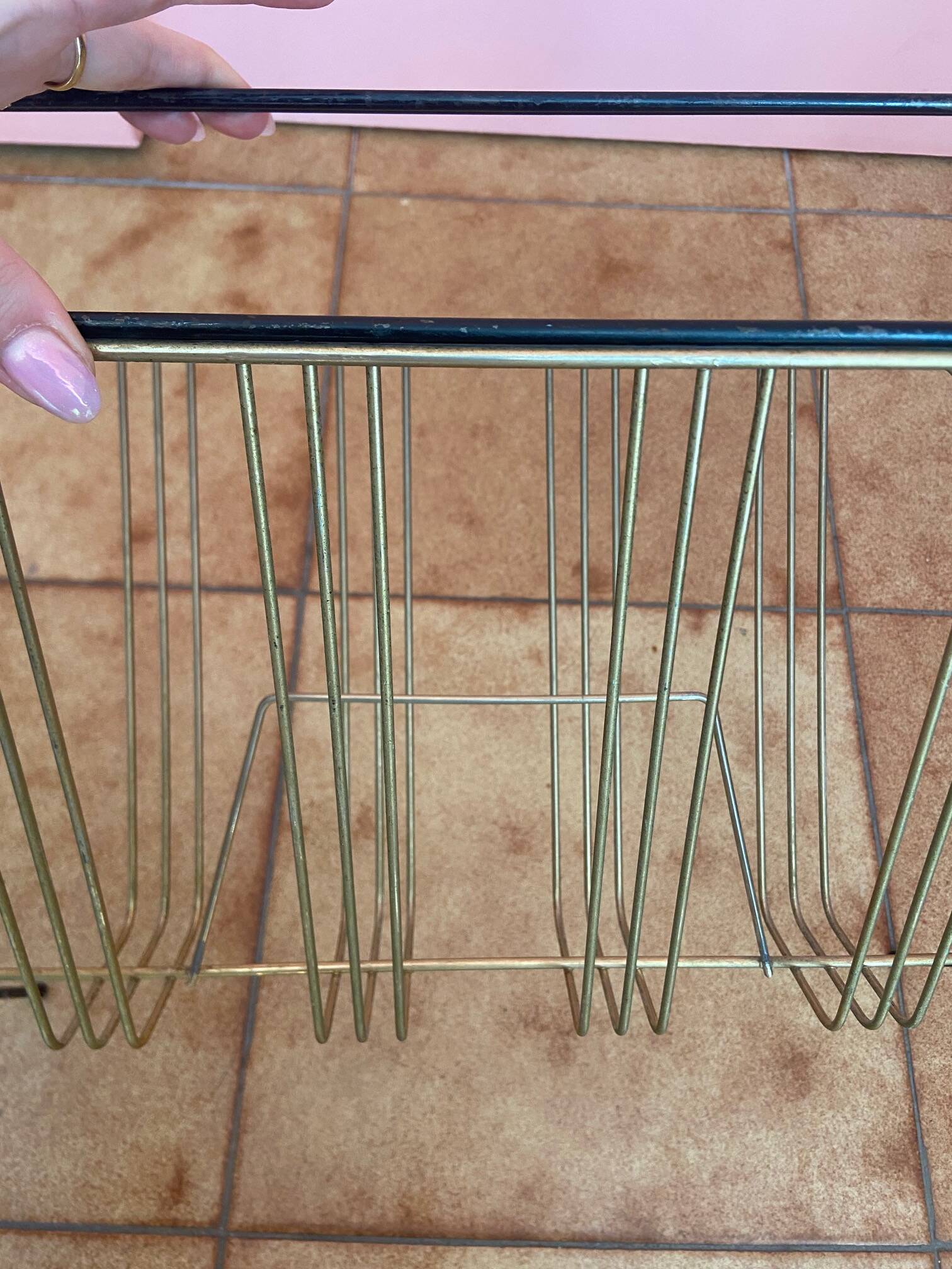 Vintage magazine rack from the 1960s