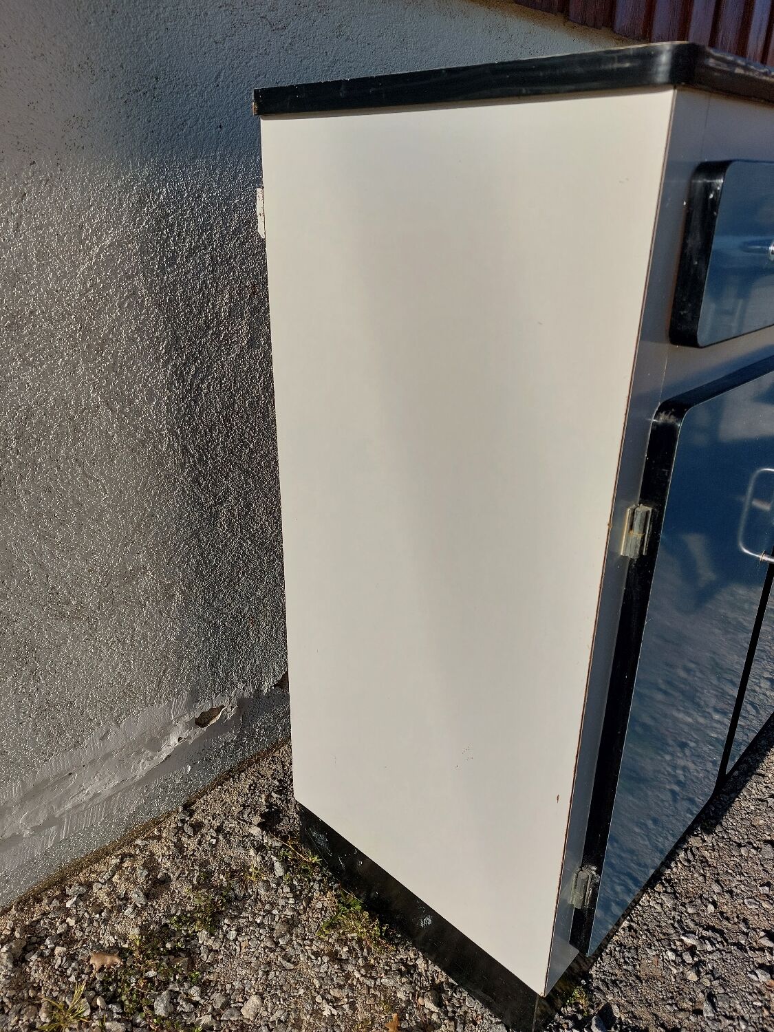 Blue formica: sideboard and folding table