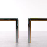 Paire de tables d'appoint Renato Zevi hollywood regency tables, italie des années 1970
