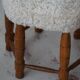 Modern Danish, a hexagonal oak stool, seat reupholstered in lambswool, 1950s.