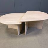 Pair of vintage travertine coffee tables or side tables, 1970s