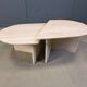 Paire de tables basses en travertin vintage ou tables d'appoint, années 1970