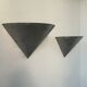 Pair of vintage conical wall lights, brushed metal, France 1970.