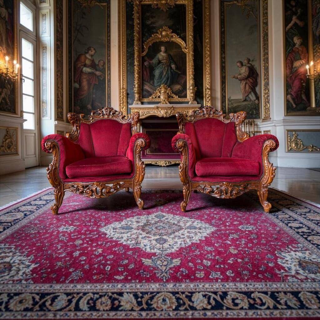 Set de 2 fauteuils baroques vintage / fauteuils / sièges