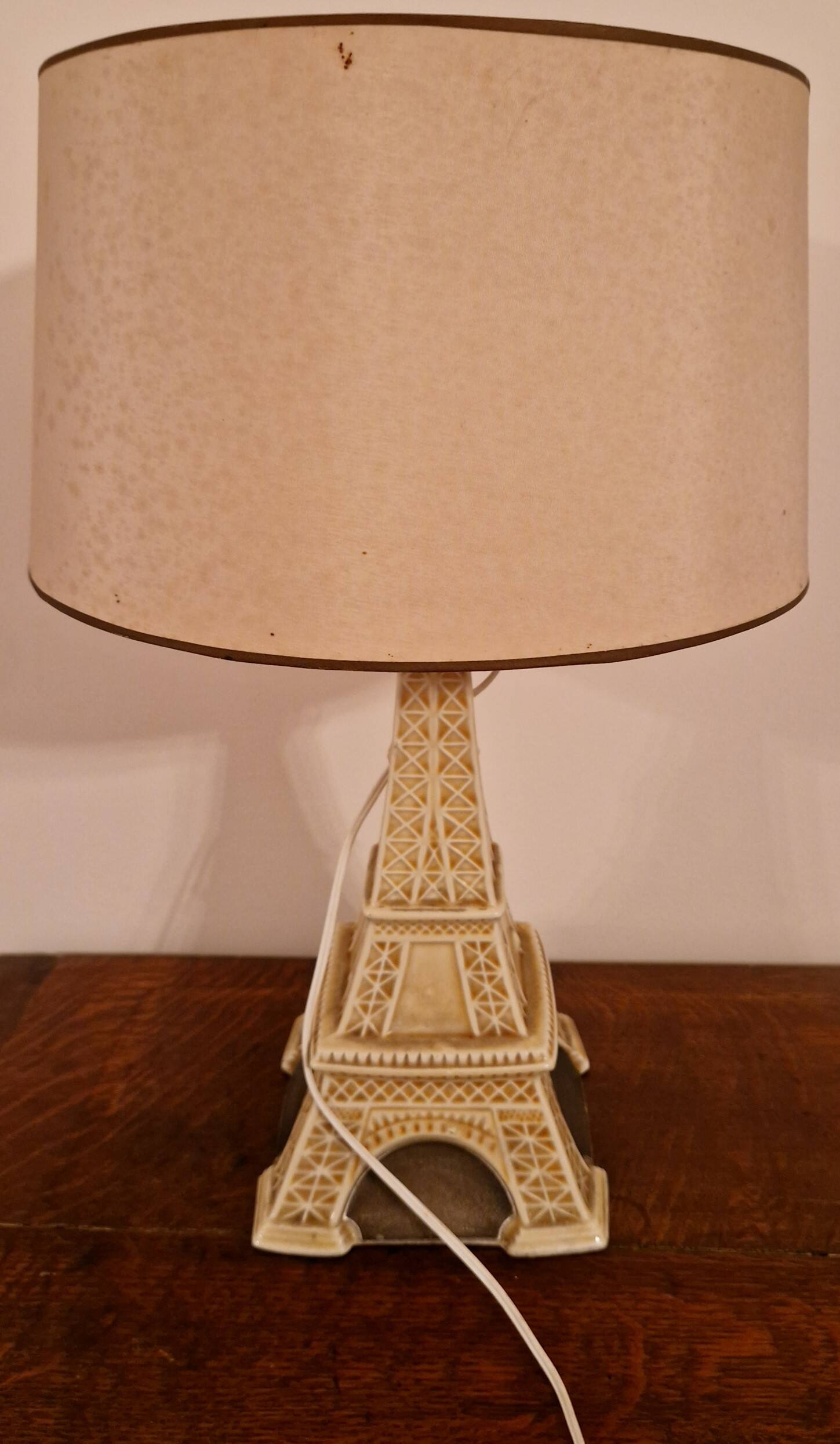 Vintage advertising lamp Garnier – Eiffel Tower in ceramic – Paris