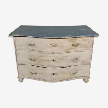 Commode galbée en chêne fin XVlllème