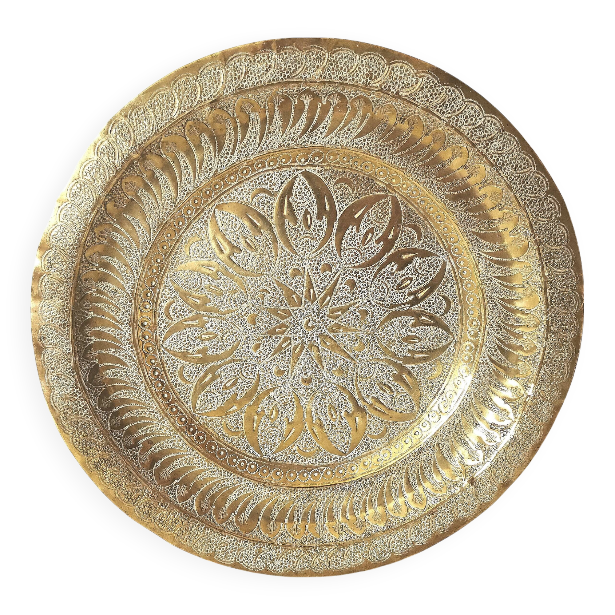 Moroccan copper/brass engraved serving tray