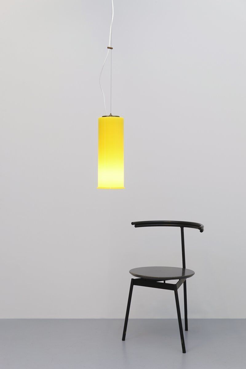 Hanging lamp of Bruno Gatta for Stilnovo in yellow Murano glass, 1950s