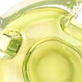 Green anise crystal ashtray Val St Lambert 70s Diameter 16.6 cm