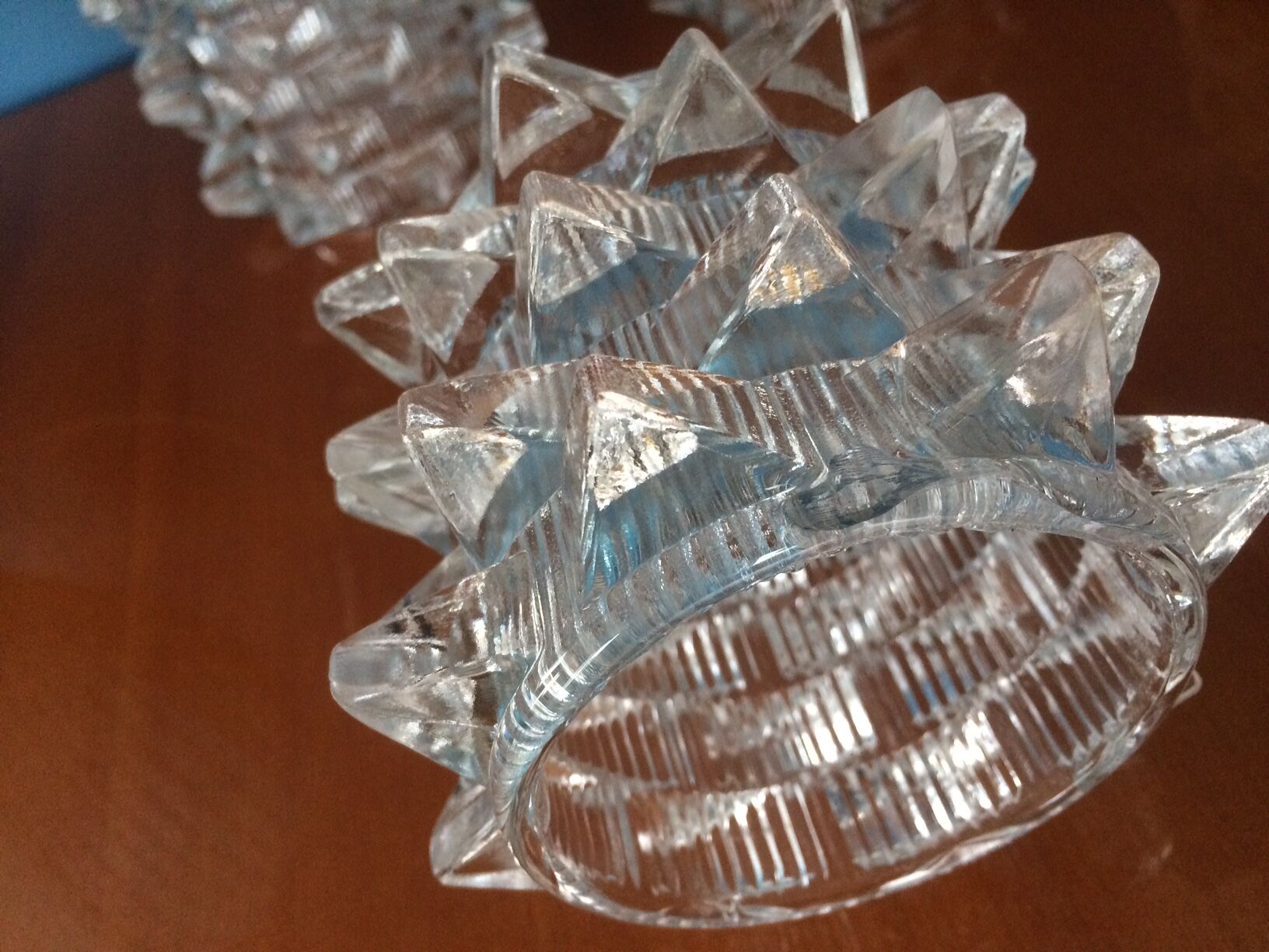 Chiseled glass hanging