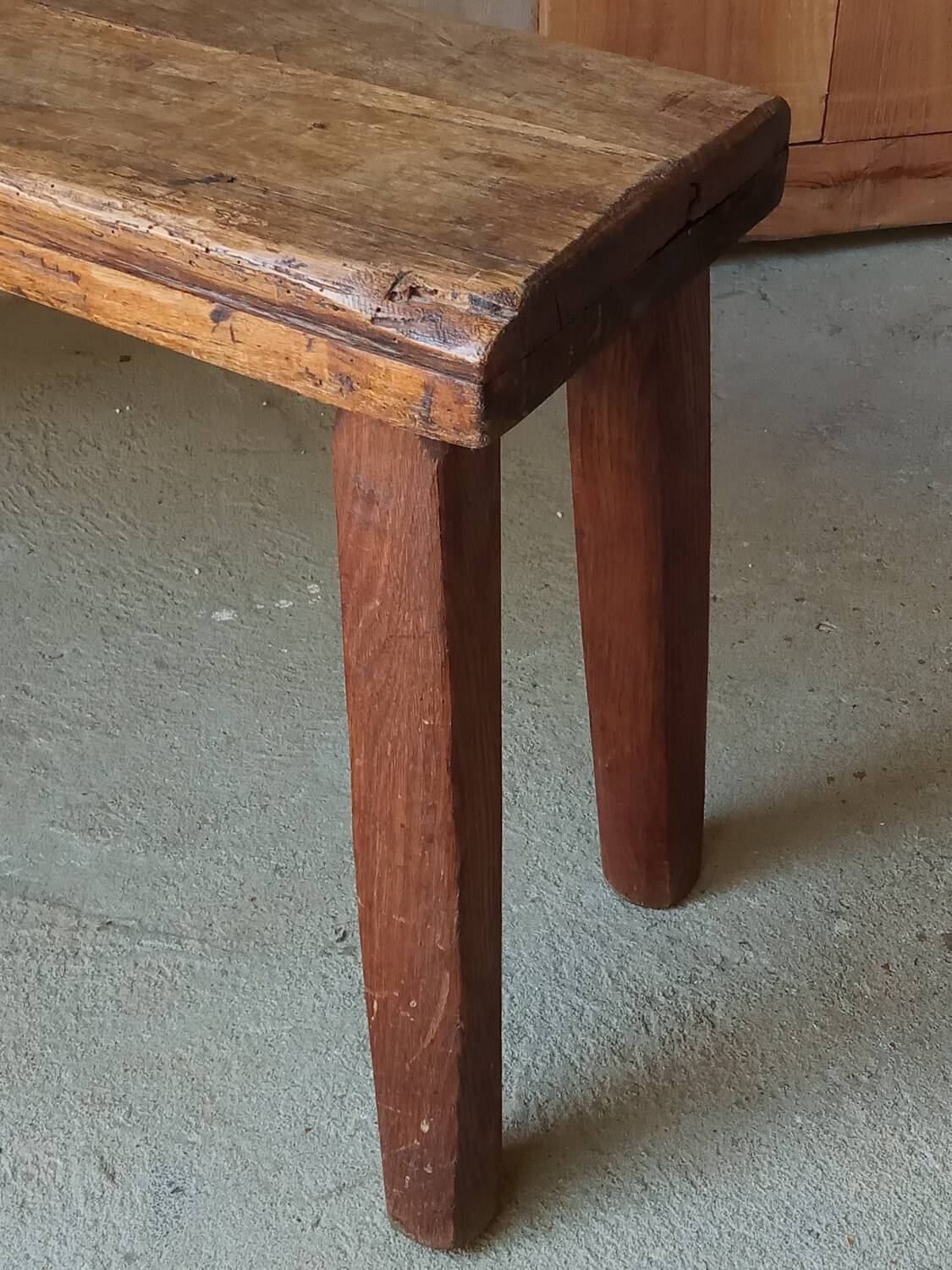 Brutalist oak bench 90 cm