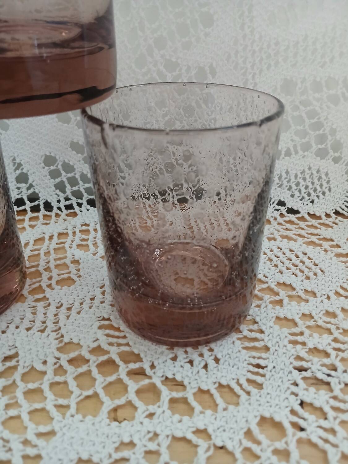 3 bubble glass water glasses