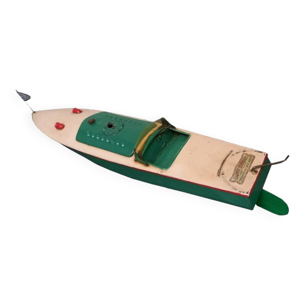 Jouet Ancien Meccano Hornby - Canot De Course Mécanique Alcyon - Boîte D'origine