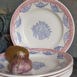 Six assiettes Art-Déco en faïence de Longwy  service"Normandie"