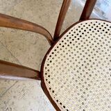 Bistro chair heart in arched beech and canning