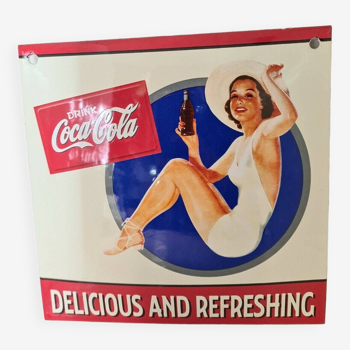 Enameled sign coca cola pin up