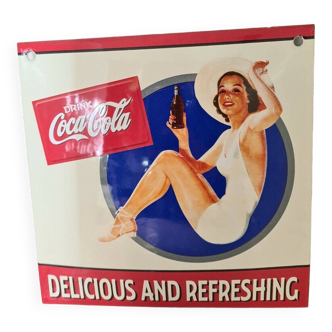 Enameled sign coca cola pin up