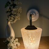 Vintage tulip wall lamp in pink Clichy glass