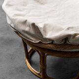 Poltrona vintage modello papasan in bambù anni ’70 modernariato