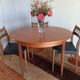 Scandinavian round extendable teak table