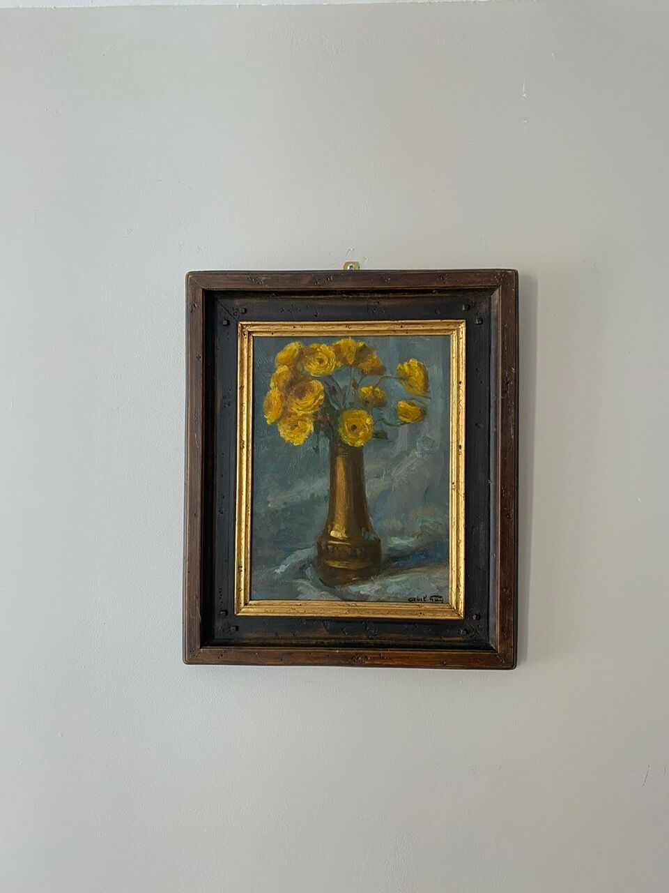 Tableau ancien , nature morte aux renoncules signé Abel Gay ( 1877-1961)