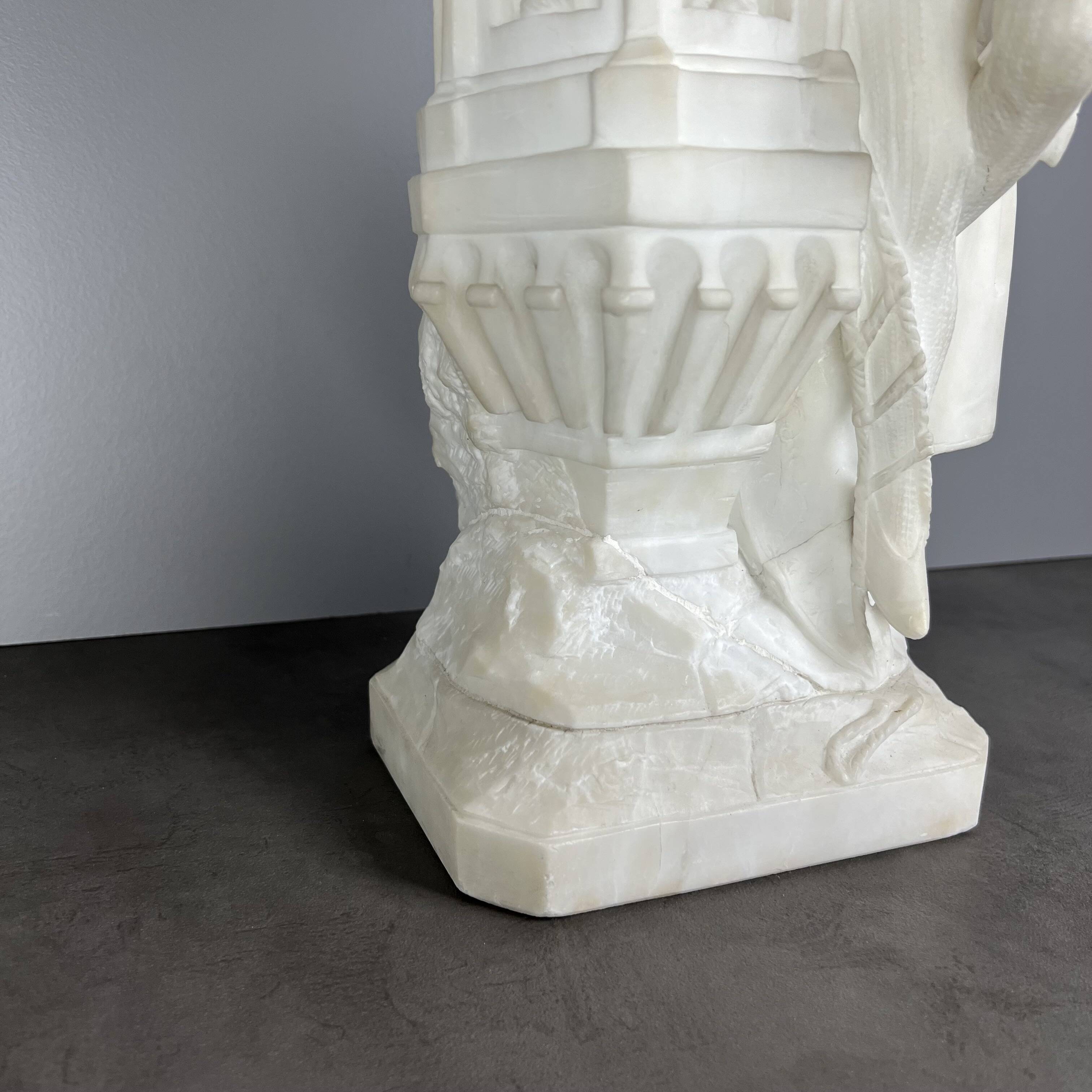 Large Romantic Alabaster Sculpture, Italy, late 19th century, Romeo and Juliet