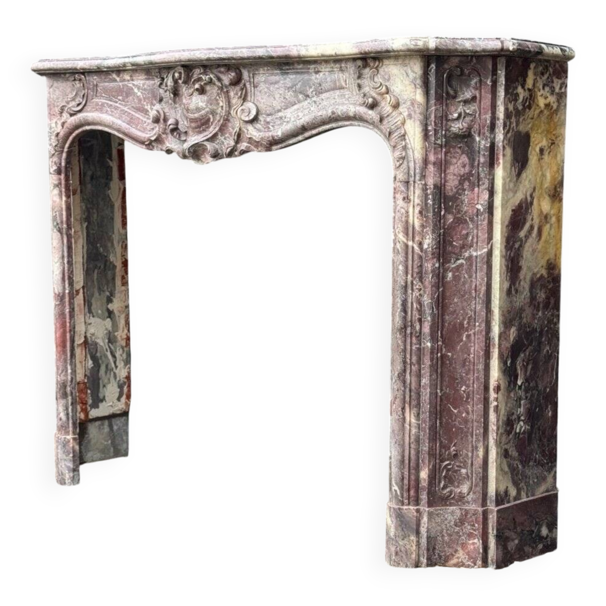 Regency Peach Blossom Marble Fireplace, 18th Century