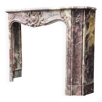 Regency Peach Blossom Marble Fireplace, 18th Century