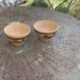 2 vintage Sarreguemines stoneware flower pattern bowls, France
