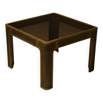 Brutalist Solid Cast Bronze Side Table by Peter Van Heeck Belgium 1970s