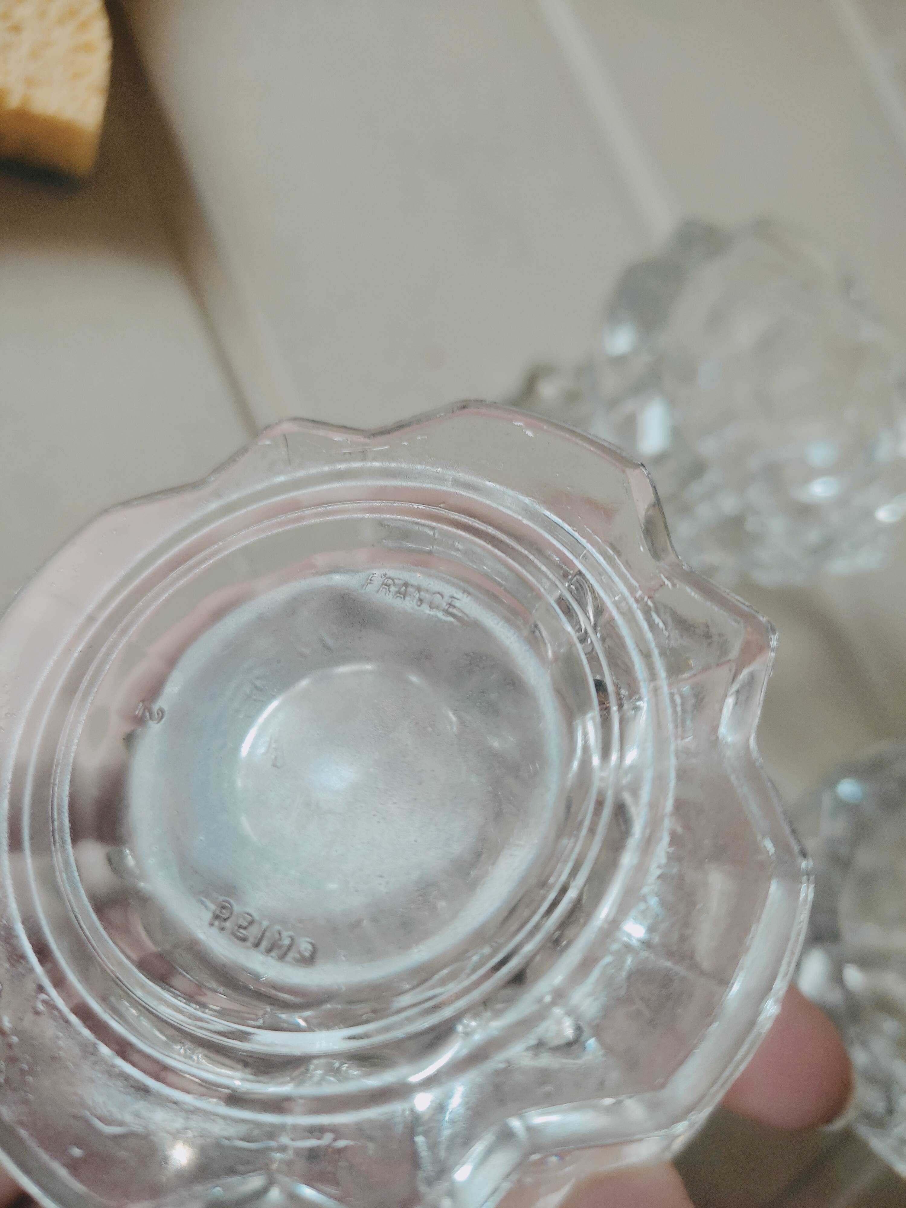 6 Reims glass candle holders