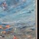 Huile sur toile originale suédoise – "Composition" par Keiko Ryu – Signée – Vintage et encadrée