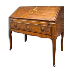 Bureau de pente en bois naturel d’époque transition louis xv louis xvi xviii eme siècle