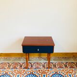 Electric blue vintage bedside