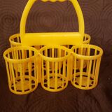 Vintage yellow plastic bottle holder