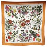 Mid-Century Modern Table Lamp in Brass with Vintage Gucci Shade