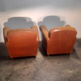 Pair of club shoes from the 1950s in tawny leather.