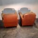 Pair of club shoes from the 1950s in tawny leather.