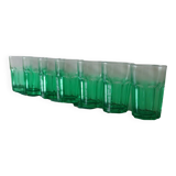 7 grands verres à eau vert vintage