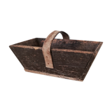 Dark wooden harvest basket