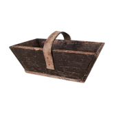 Dark wooden harvest basket