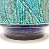 Blue and Teal Ceramic Vase in the style of Bitossi